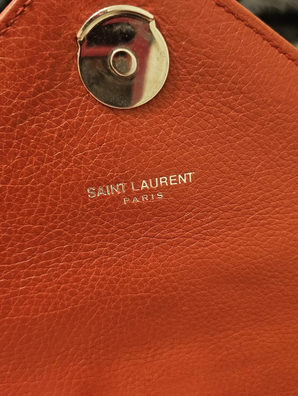 YSL Saint Laurent College Medium Red Chevron Leather Bag - Picture 12 of 16